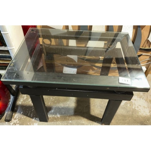 111 - Small Glass Topped Occassional Table - Approx 1'8 x 1'2 x 1'4