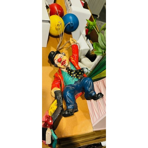 116 - Large Hanging Clown Ornament With Balloons