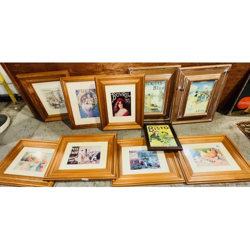 45 - Large Collection of Small Framed Advertising Prints Incl Bisto, Bovril & Ariel