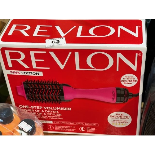 63 - Revlon One Step Volumiser Pink Edition - Box Sealed