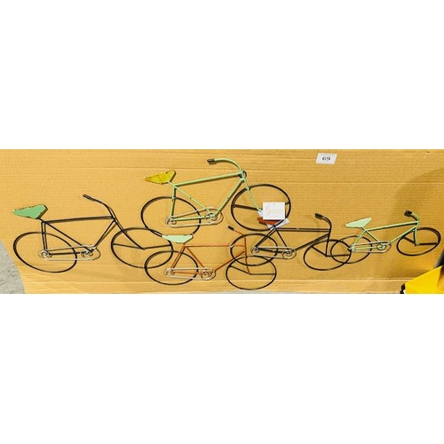 69 - Large Metal Bicycles Wall Art  (2050595)