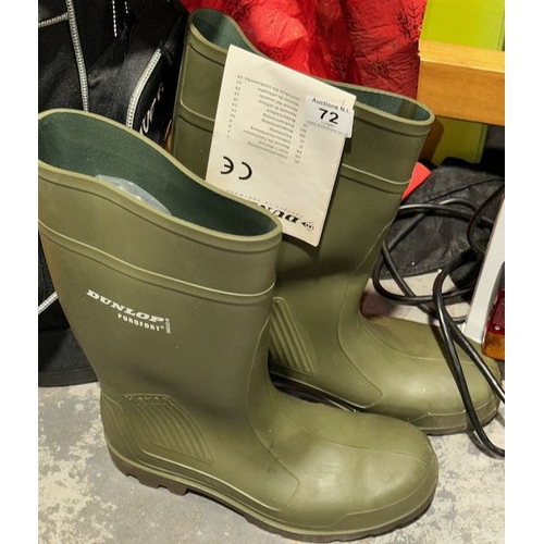 72 - Pair Of Unused /Tagged Dunlop Purofort Steel Toe Wellies Size 46