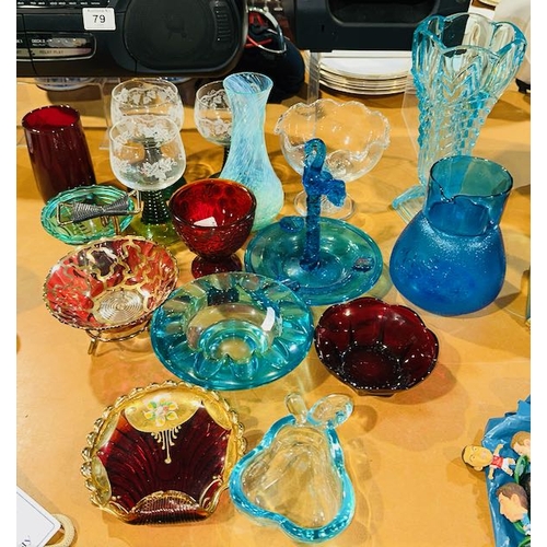 78 - Collection Of Vintage Coloured Glass