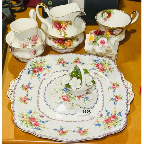 88 - 6pc Royal Albert, Incl Old Country Rose, Lavender Rose, Celebration + Anysley Floral Bouquet