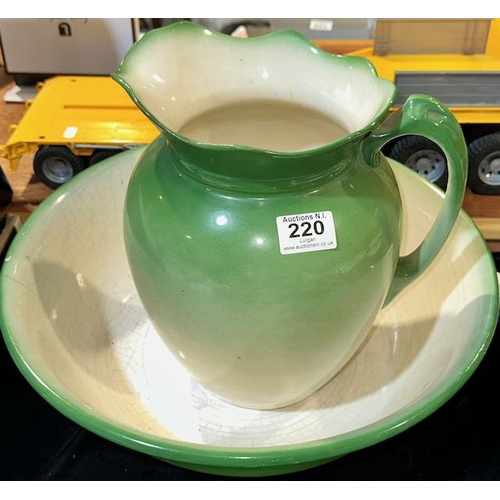 220 - Extra Large Vintage Washbowl & Jug