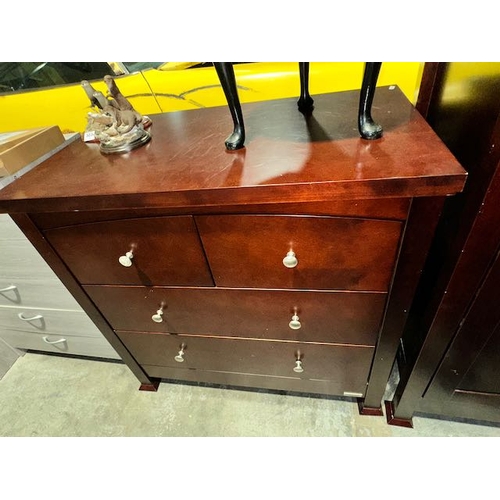 301 - Darkwood 2 Door Wardrobe With 4 Drawer Chest of Drawers