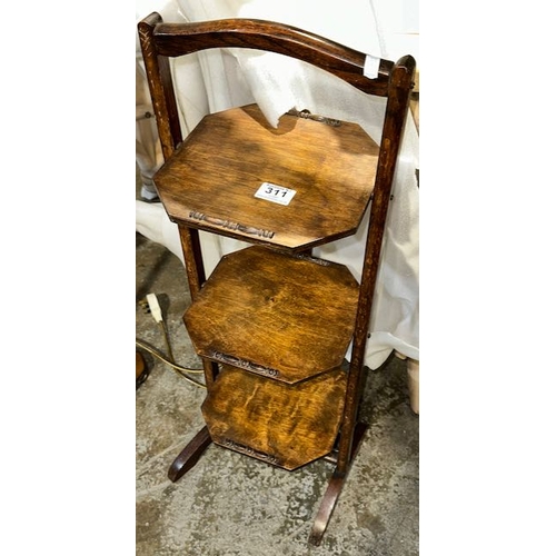 311 - Vintage Folding 3 Tier Cake Stand
