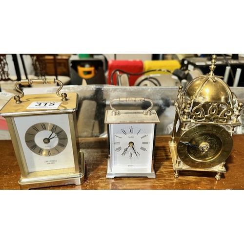 315 - Carriage Clock x 3 - Acctim, Smiths & Day + Widdop