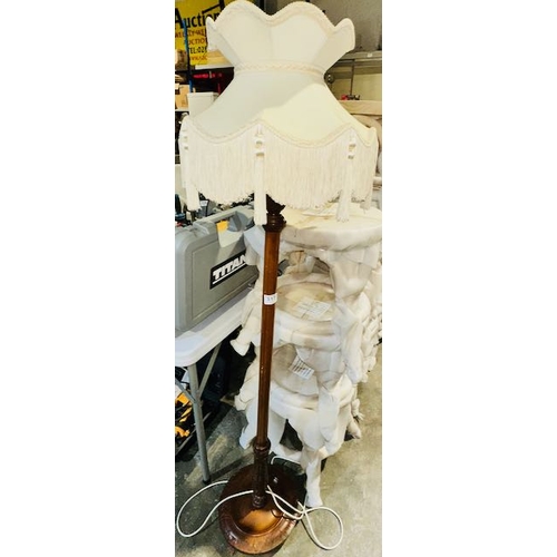 317 - Vintage Wooden Standard Lamp With Shade