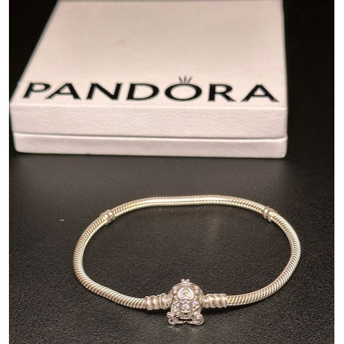 Pandora Disney Cinderella Pumpkin Coach Clasp Pandora Moments Bracelet