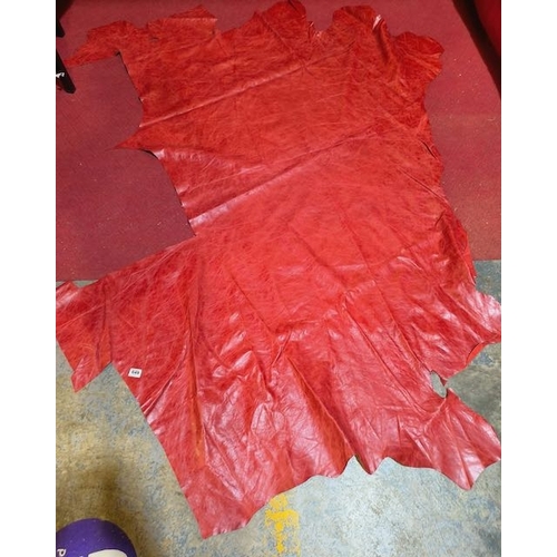 335 - Red Leather Hide - Appx 8' x 5'