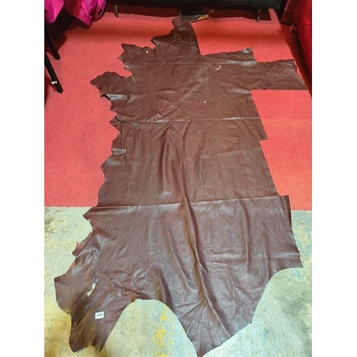 336 - Brown Leather Hide - Ax 10' x 5'10 (At Widest Point)