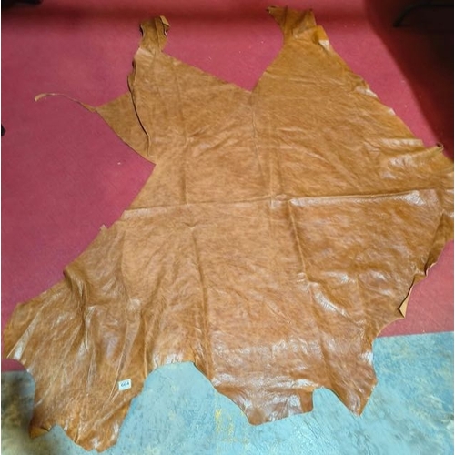 342 - Tan Leather Hide - Appx 7' x 6' (At Widest Point)