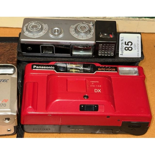 85 - 6 x Vintage Cameras - 1993 Thunderbirds, Boxed Kinon Kitkat Micro 110, Gaf 220 Pocket Camera, Pretec... 