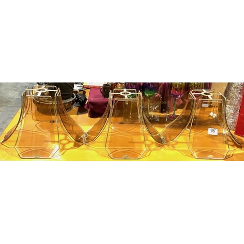 95 - 3 x Vintage Glass Shades