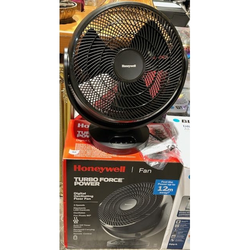 98 - Honeywell Turbo Force Power Digital Oscillating Floor Fan - 3 Speeds, Electronic LED Controls, Oscil... 