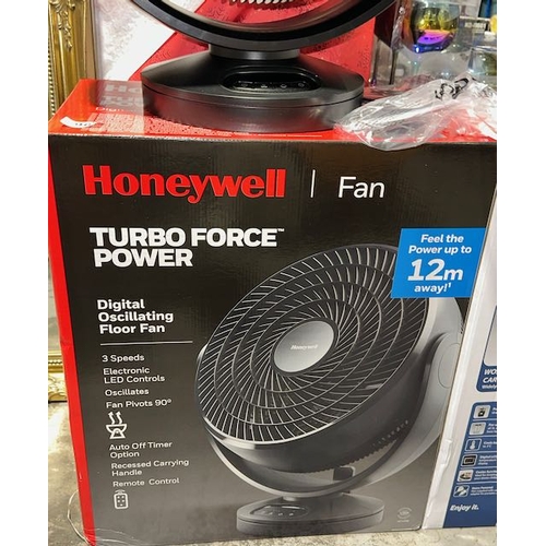 98 - Honeywell Turbo Force Power Digital Oscillating Floor Fan - 3 Speeds, Electronic LED Controls, Oscil... 