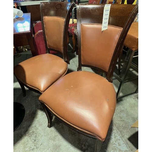 294 - Set of 4 Quality Tan Leather High Back  Chairs