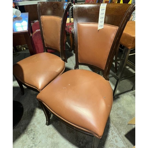 295 - Set of 4 Quality Tan Leather High Back  Chairs
