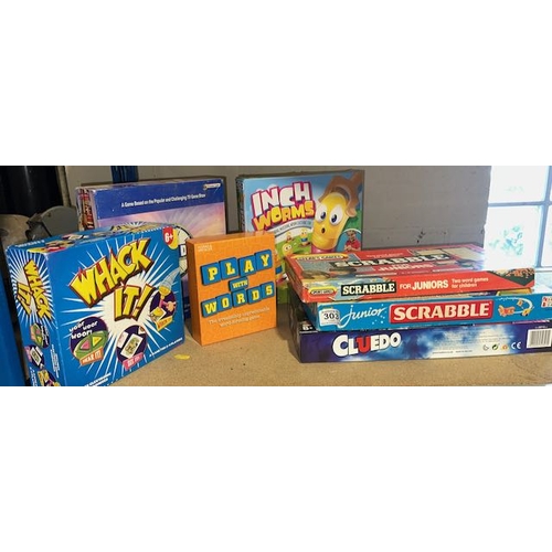 303 - Large Lot Of Board Games Incl Scrabble Junior /Cluedo Etc