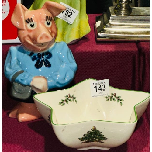Spode Star Christmas Dish + Wade Piggybank
