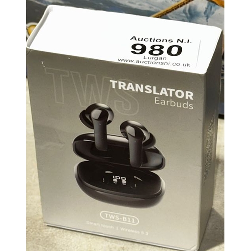 980 - Boxed/Unused Translator Earbuds