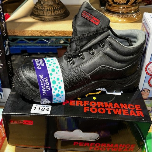 1184 - Pair of Unused Black Rock Safety Boots Size 8