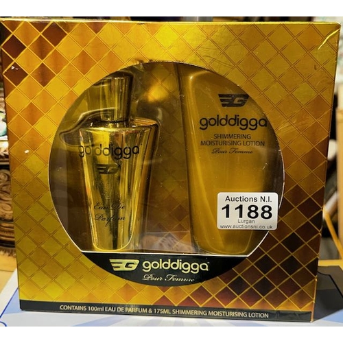 1188 - Box Sealed Gold Digga Perfume Gift Set - 100ml perfume, 175ml Lotion