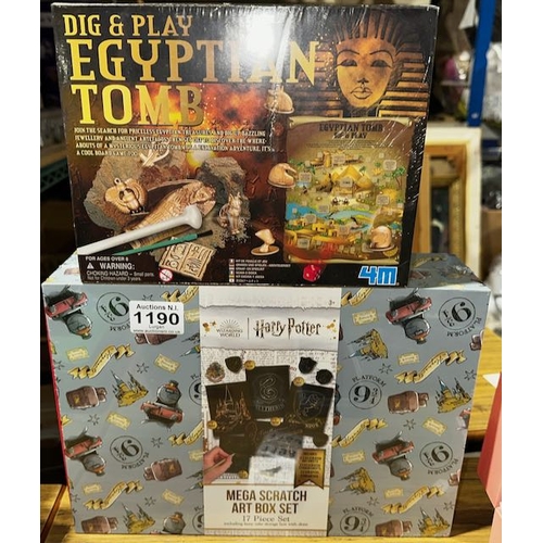 1190 - 2 x Sealed Sets - Harry Potter Mega Scratch Art Box Set + Dig & Play Egyptian Tomb Set