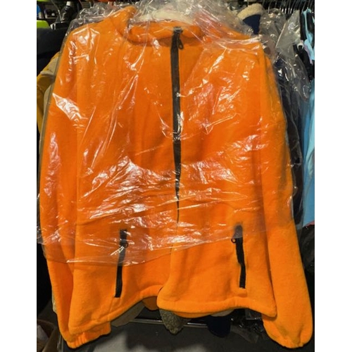 1164 - 3 x Unused Orange Zip Fleece - XL