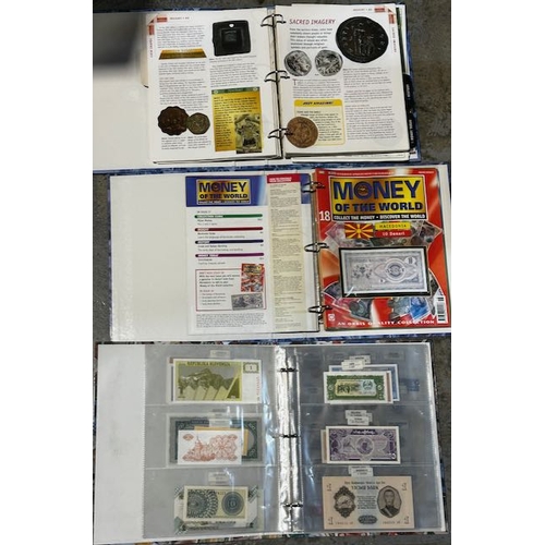 2x Folders of Money of the World + Folder of Coins/Banknotes of the World