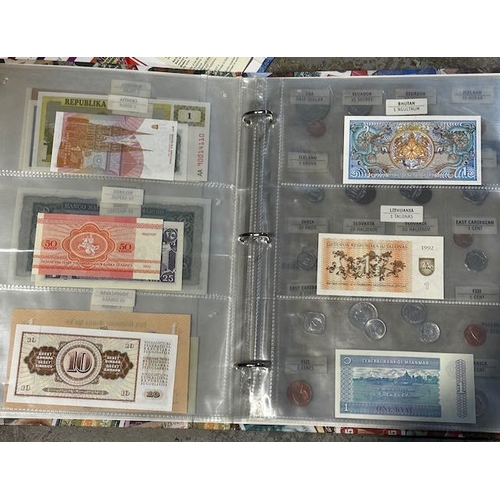 2x Folders of Money of the World + Folder of Coins/Banknotes of the World
