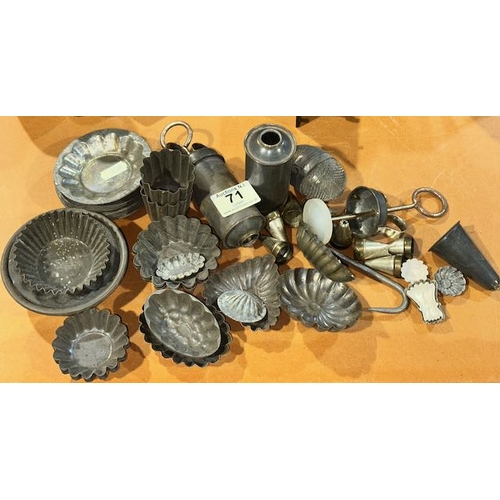 71 - Large Lot Of Vintage Baking Moulds Etc