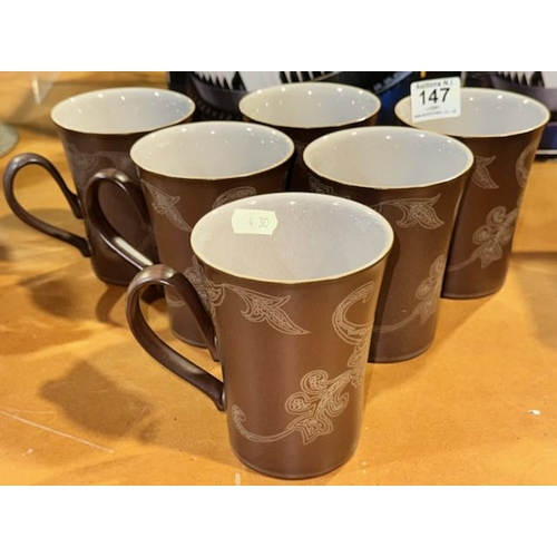 147 - Set of 6 Denby Mocha Mugs