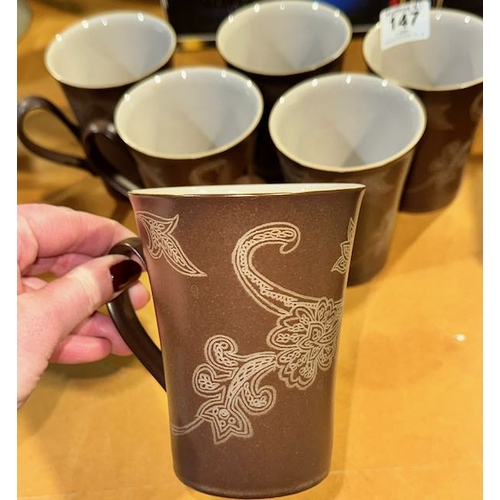 147 - Set of 6 Denby Mocha Mugs