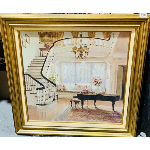 166 - Beautiful Gilt Framed Grand Staircase Scene 'The Window Seat' - Appx 2'10sq Bought In Alexanders Mar... 