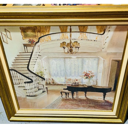 166 - Beautiful Gilt Framed Grand Staircase Scene 'The Window Seat' - Appx 2'10sq Bought In Alexanders Mar... 