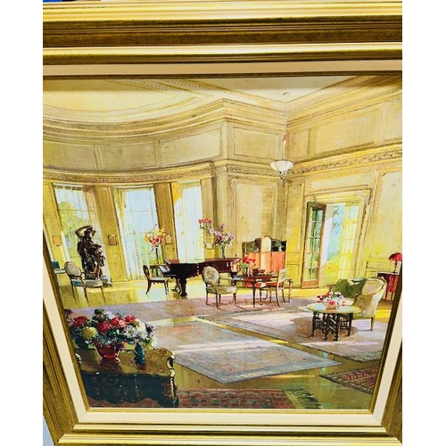 167 - Beautiful Large Gilt Framed 'The Music Room' Scene From Fultons RRP £165 - 2'9x3'3