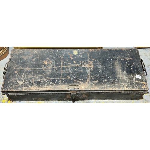 168 - Large Vintage Metal Chest with Crest - TA Cuthrie Army Clother London