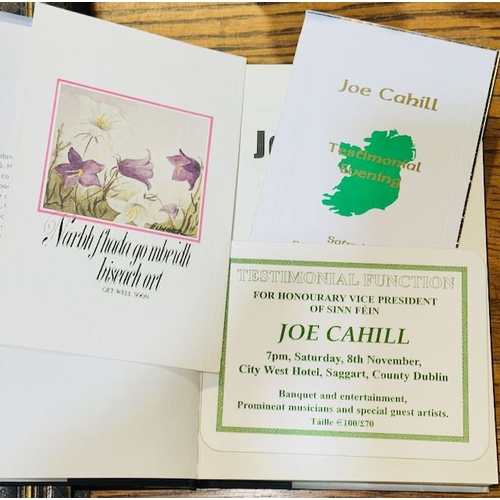 184 - Joe Cahill - A Life in the IRA by Brendan Anderson - Signed by Joe in 03 with Testimonial Memorabili... 
