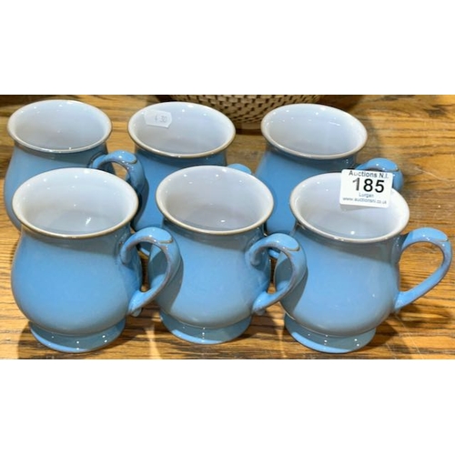 185 - Set of 6 Denby Colonial Blue Craftsman Mugs