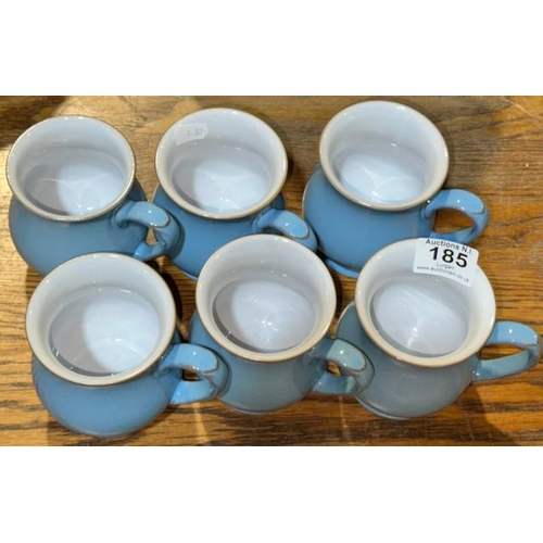185 - Set of 6 Denby Colonial Blue Craftsman Mugs