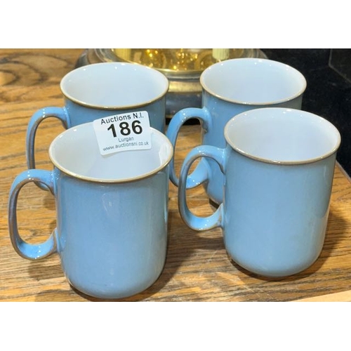 186 - Set of 4 Denby Colonial Blue Mugs
