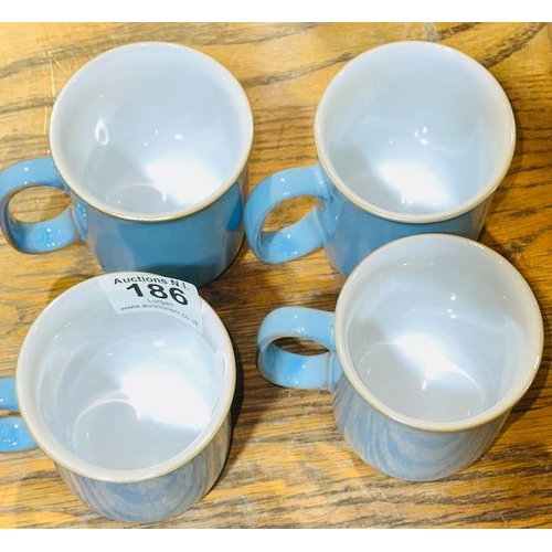 186 - Set of 4 Denby Colonial Blue Mugs