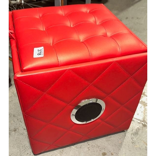 Unused Storage Stool With Bluetooth Speaker - Fire Safety Tag Attached