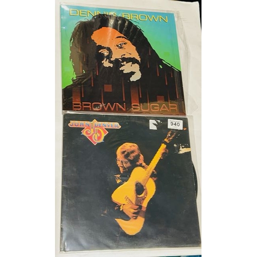 940 - John Denver 'JD' LP + Dennis Brown - Brown Sugar LP