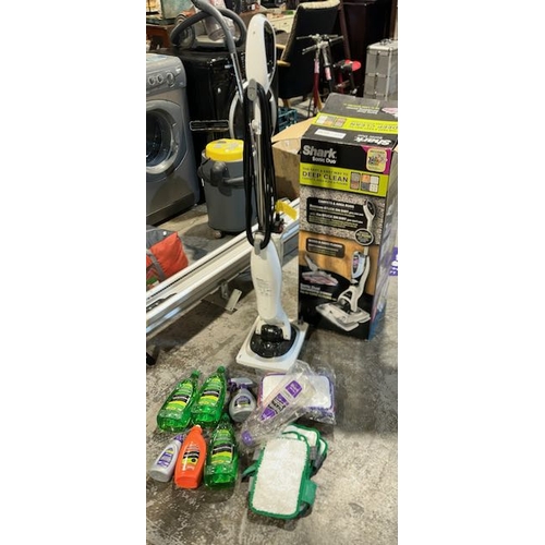 19 - Shark Sonic Duo Floor Cleaner In Original Box + Quantity of Cleaning Solutions/ Pads Etc