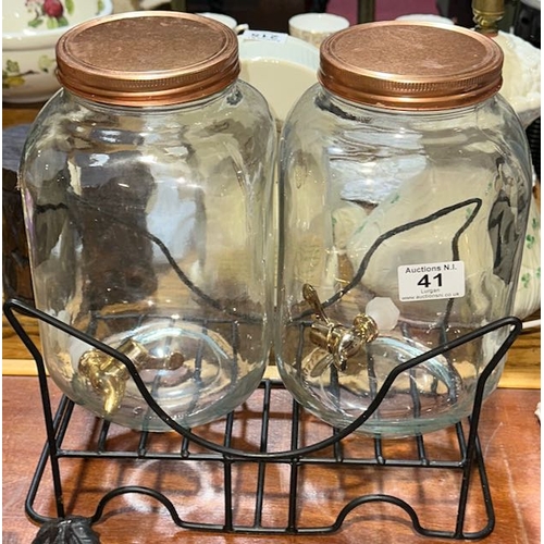 41 - Twin Glass Dispenser On Stand