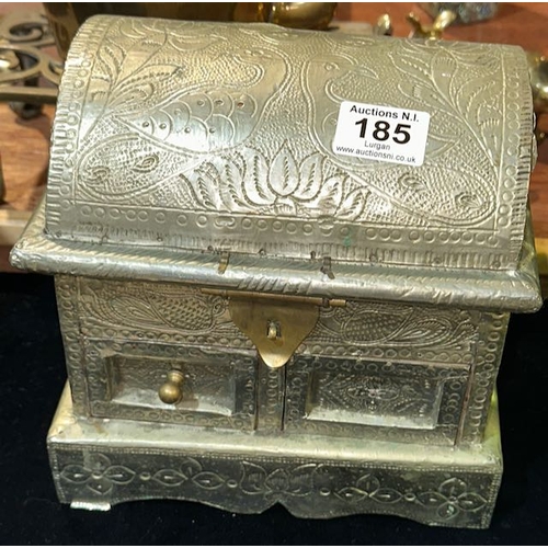 185 - Ornate Metal Trimmed Chest