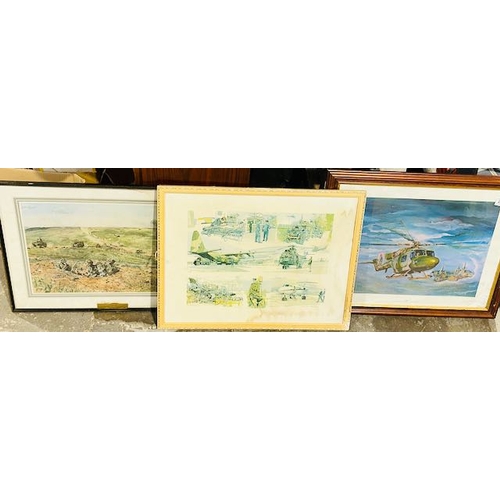 238 - 3 x Large Framed Military Prints - Approx 26